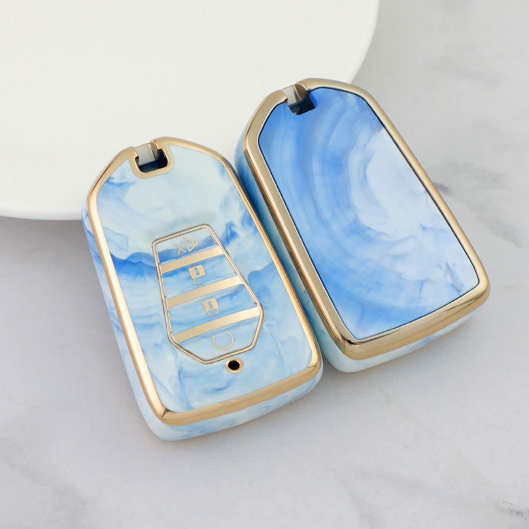 Étui pour clé de voiture Isuzu en or incrusté de jade