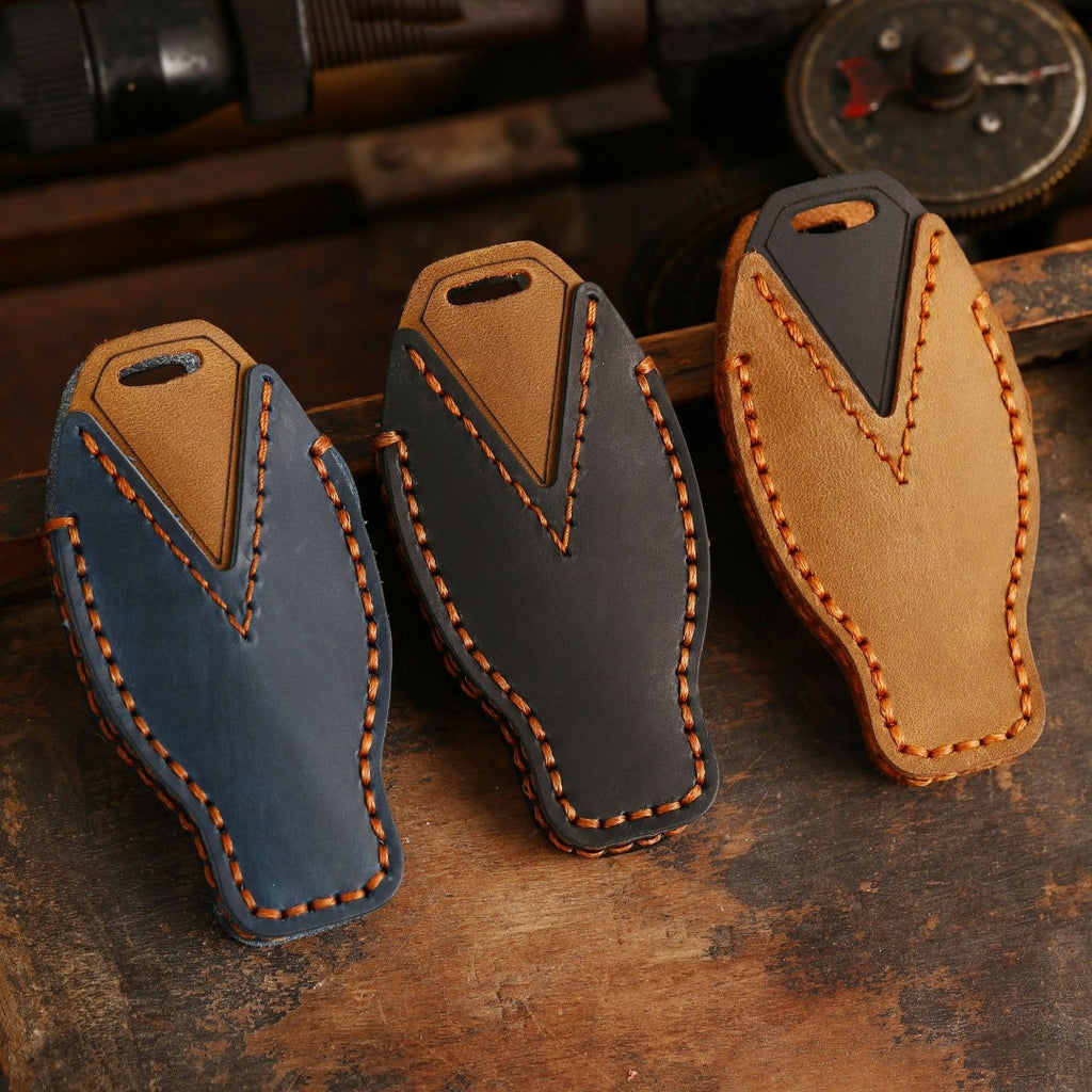 Carsine Mercedes Benz Leather Car Key Cover 2,3 Button Black / 2 Button