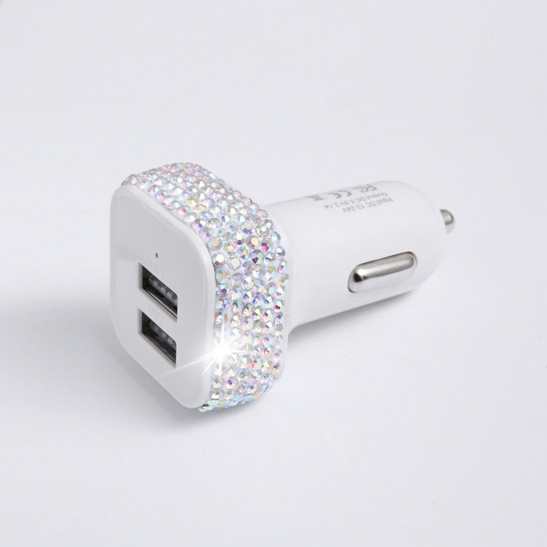 Chargeur de voiture strass double USB