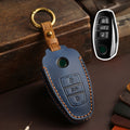 Carsine Volkswagen Touareg Leather Car Key Cover 3 Button Blue / 3 Button