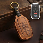 Carsine Toyota Sena Grevia Alphard Vellfire Leather Car Key Cover 4,5,6 Button Brown / 5 Button-B