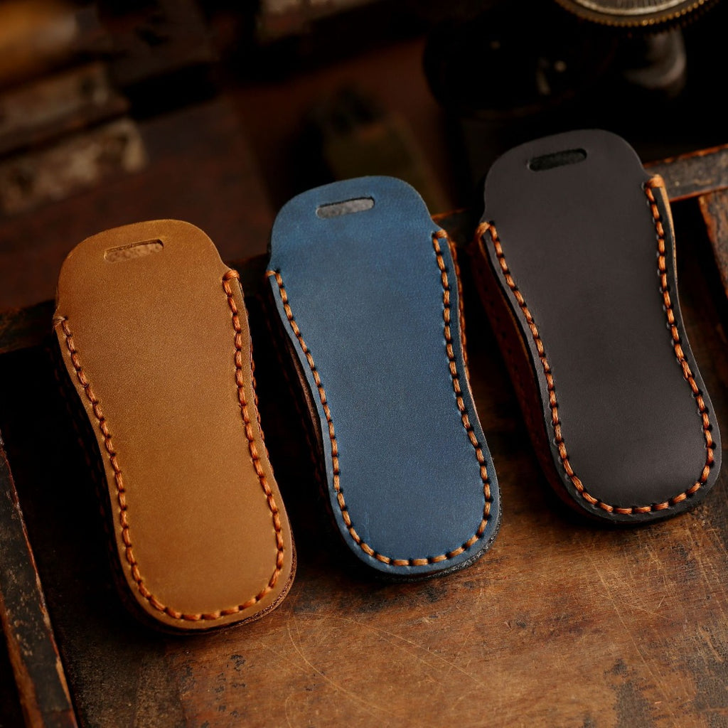 Étui à clés de voiture en cuir Porsche