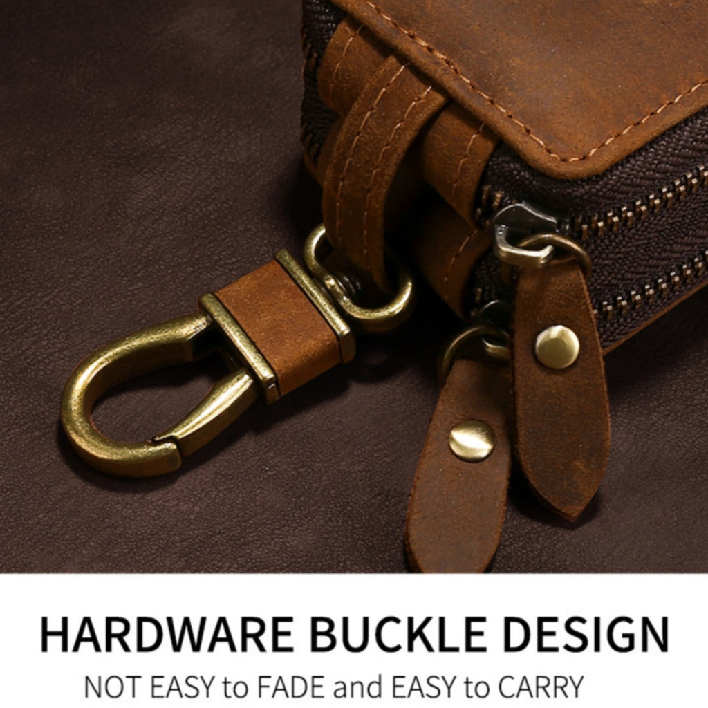 Universelle doppellagige Autoschlüsseltasche aus Leder, passend für alle Modelle