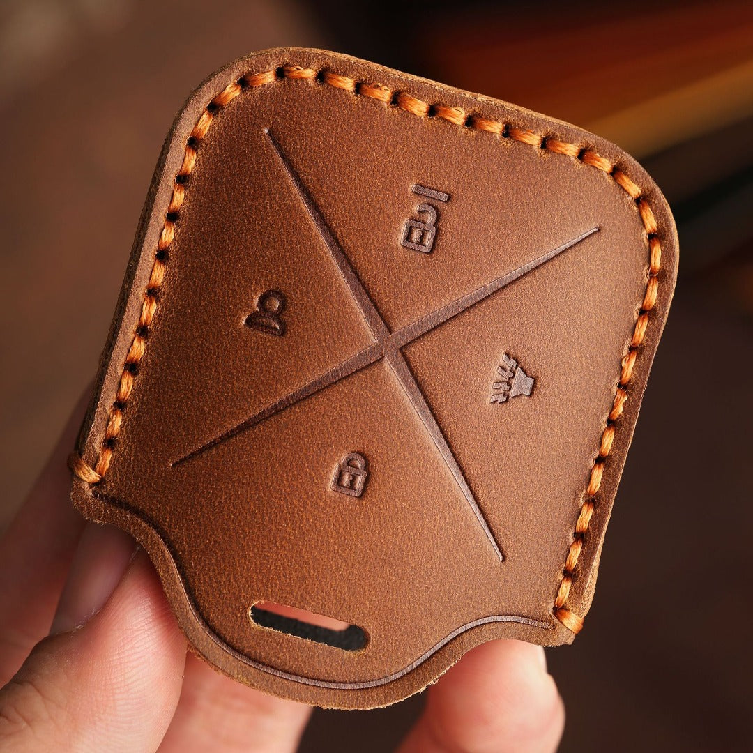 Étui de clé de voiture en cuir Buick E5 E4 à 4 boutons