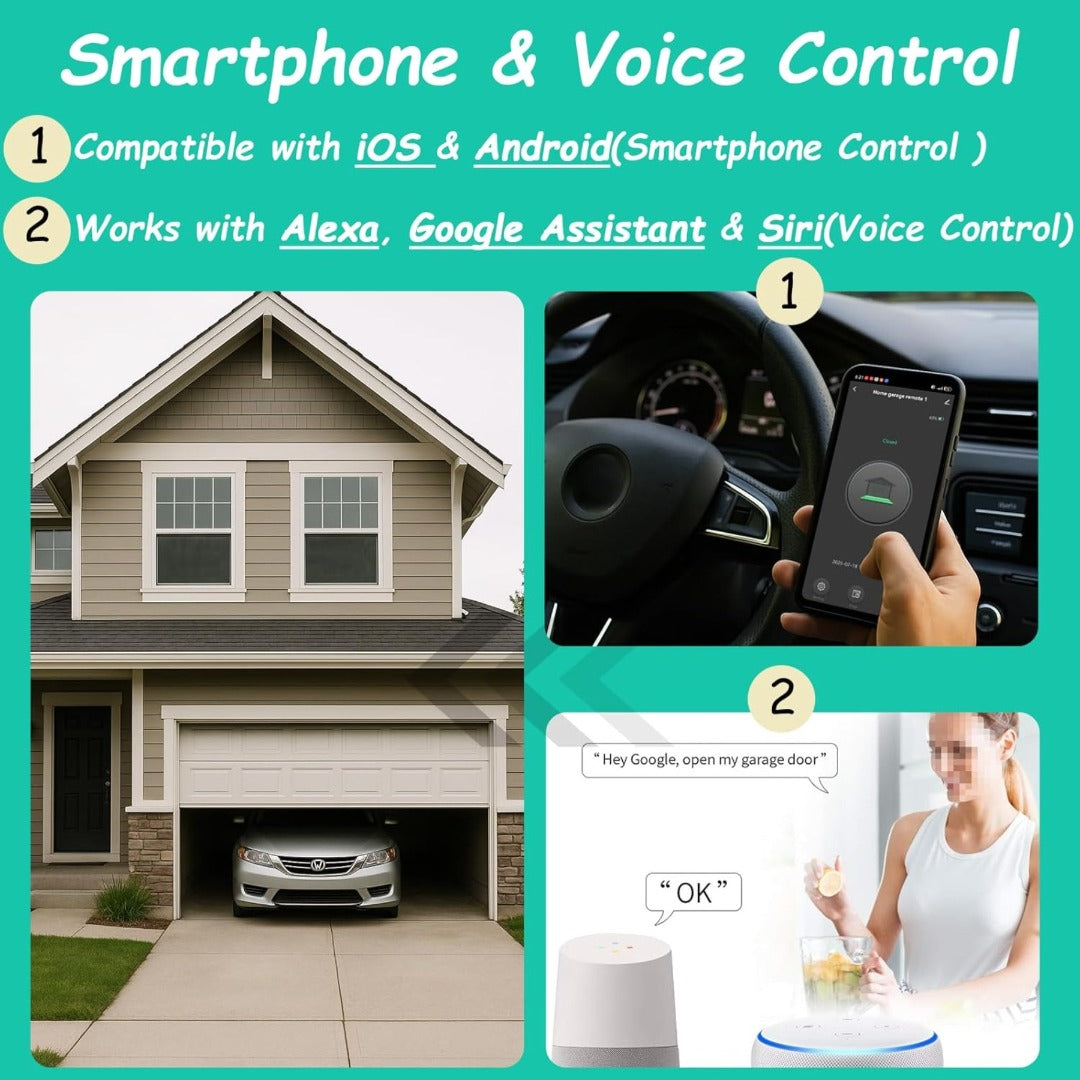 Carsine Replacement Garage Door Opener Remote Compatible with Genie Garage Door Opener ACSCTG Type 1 390MHZ Black / 2 PCS