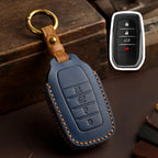 Carsine Toyota Sena Grevia Alphard Vellfire Leather Car Key Cover 4,5,6 Button Blue / 4 Button