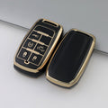 Carsine Jeep Dodge Ram Chrysler Car Key Case Golden Edge Black / Key case