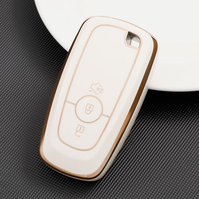 Carsine Ford Car Key Case Golden Edge White / Key case
