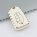 Carsine Isuzu Car Key Case Golden Edge White