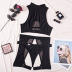 Halter Neck Sexy Lingerie Three-piece Set G string Thong