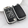 Carsine Chevrolet Holden GMC Buick Car Key Cover Silver Edge Black / Key case