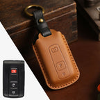 Carsine Toyota Crown Leather Car Key Cover 3 Button Brown / 3 Button