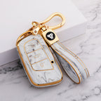Carsine Chery Car Key Case Gold Inlaid With Jade Grey / Key case + strap