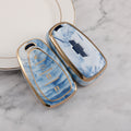 Carsine Chevrolet Car Key Case Gold Inlaid With Jade Blue / Key case