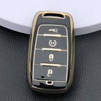 Carsine Jeep Dodge Chrysler Car Key Case Golden Edge Black / Key case