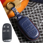 Carsine Jeep Leather Car Key Cover 4 Button Blue / 4 Button