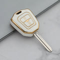 Carsine Isuzu Car Key Case Golden Edge White