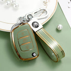 Carsine Hyundai Car Key Case Golden Edge Green / Key case + strap