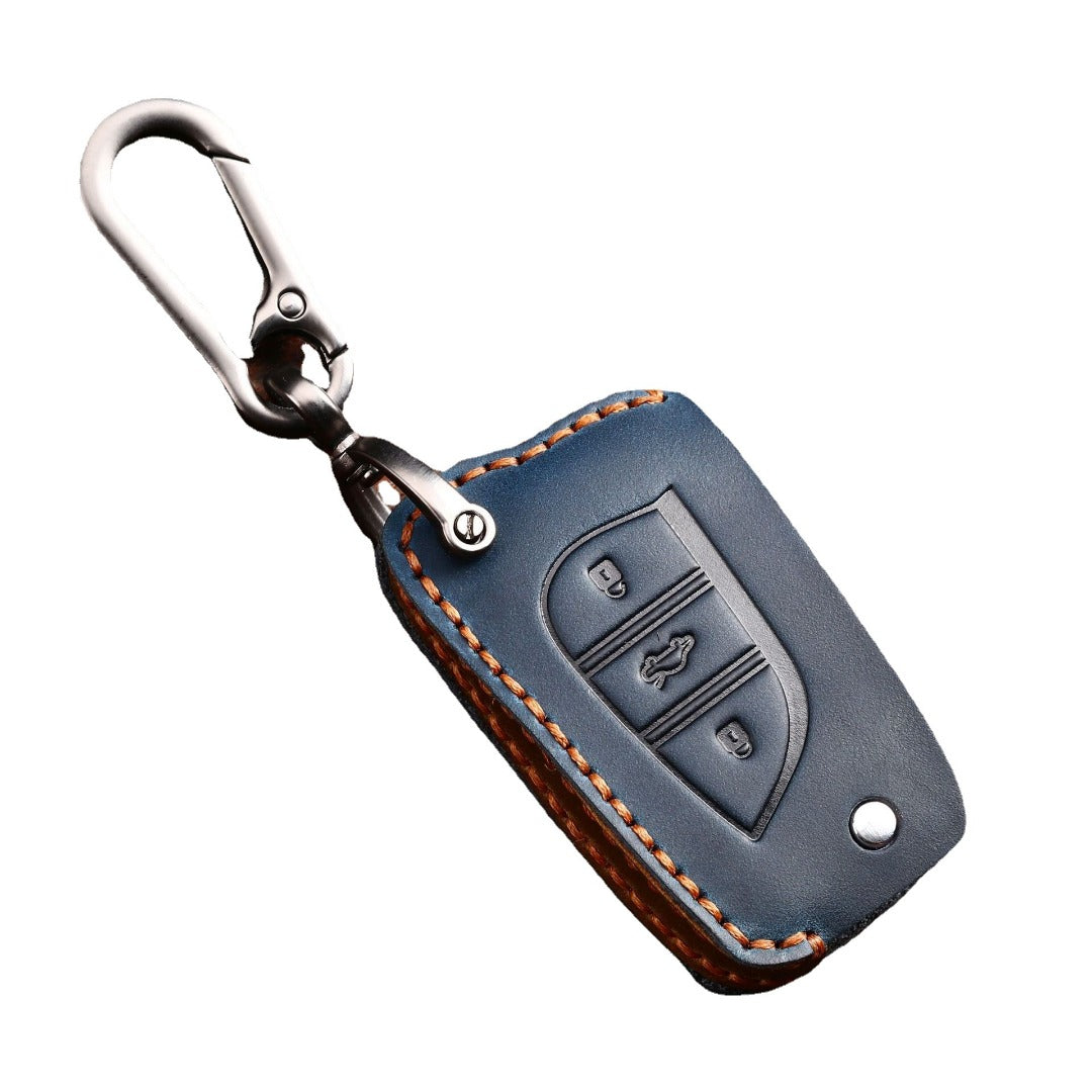 Carsine Toyota Leather Car Key Cover 3 Button Black / 3 Button