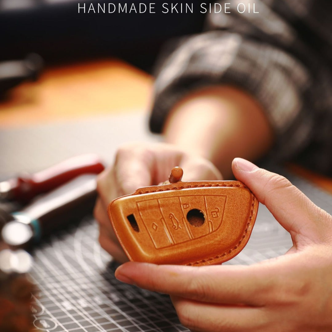 Étui pour clé de voiture BMW en cuir véritable - Ajustement haut de gamme pour tous les modèles BMW