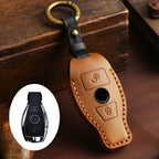 Carsine Mercedes Benz Leather Car Key Cover 2,3 Button Brown / 2 Button