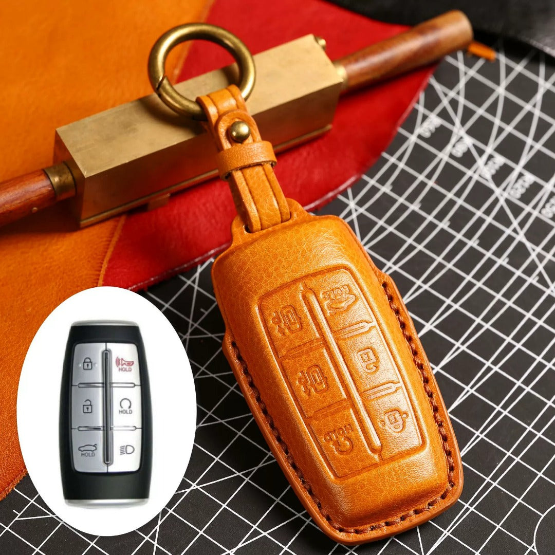 Luxury Genesis Key Fob Case - Handmade Leather Protector