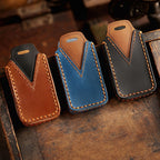 Mitsubishi Autoschlüsselhülle aus Leder mit 3 Tasten