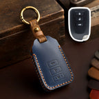 Carsine Toyota Yaris Vios Leather Car Key Cover 2,3 Button Blue / 3 Button