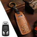 Carsine Audi A4L Q5L Q7 A4 A5 Leather Car Key Cover Brown