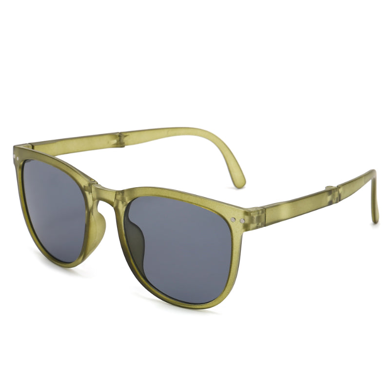 Carsine women's folding air cushion sunglasses green+gray