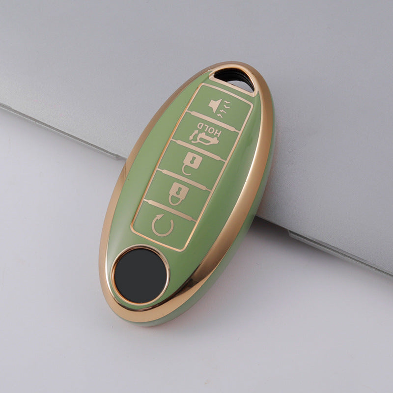 Carsine Nissan Car Key Case Golden Edge Green / Key case
