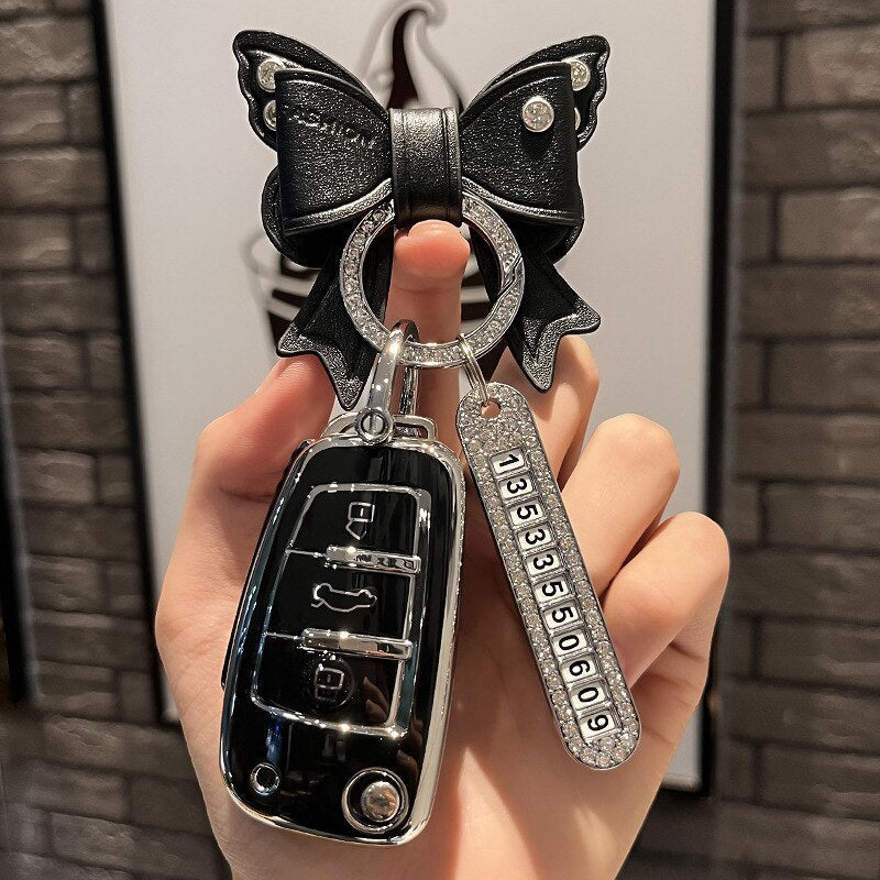 Carsine Audi Car Key Cover Silver Edge